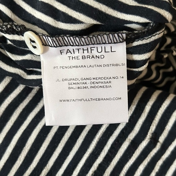 Faithfull the Brand Black and White Puff Sleeve Blouse - Picture 6 of 8